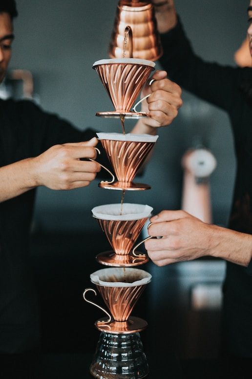 Pour-over coffee being brewed